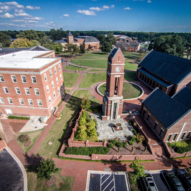 Aerial view of bell tower