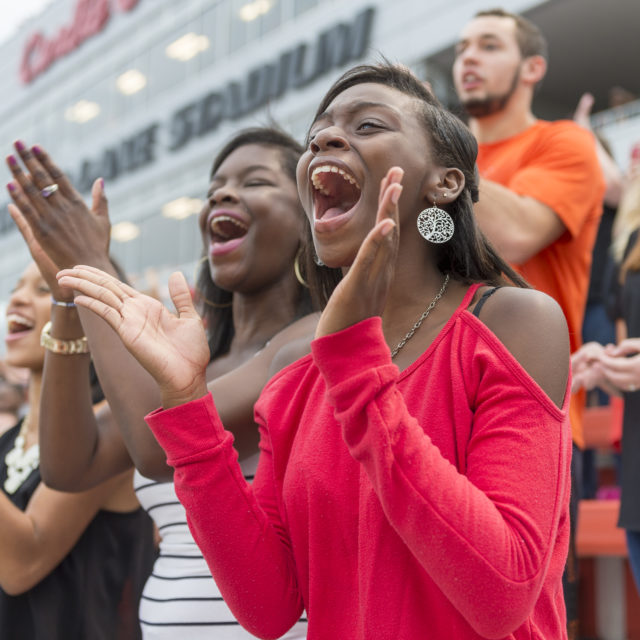 image of students cheering