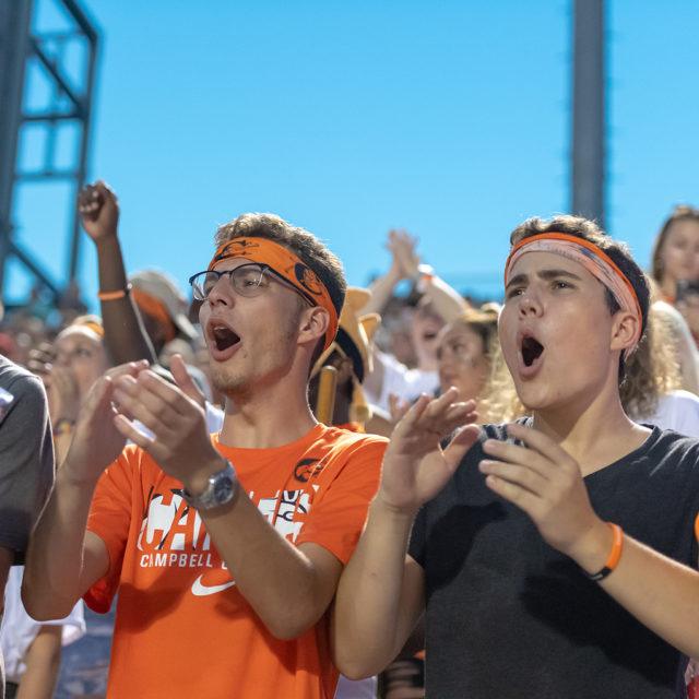 image of students at a football game