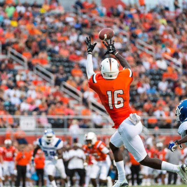 image of football player catching ball