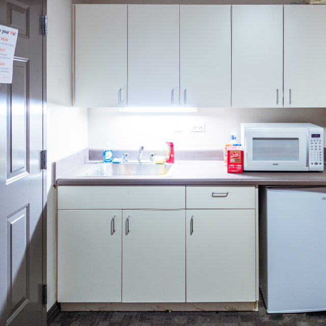 Image of a kitchenette in Bob Barker Hall.