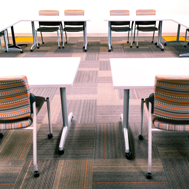Image of a classroom area inside Jones Hall.
