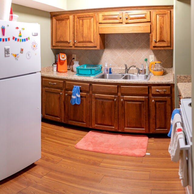 Image of a kitchen inside a Stadium Apartment