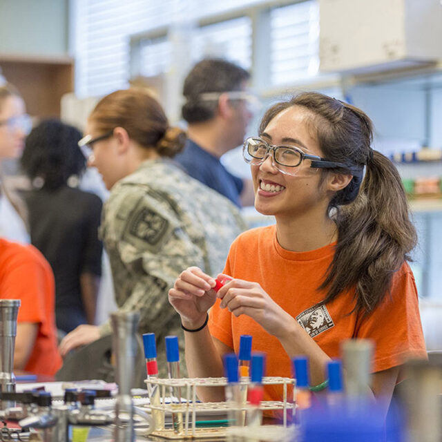 image of student in a lab