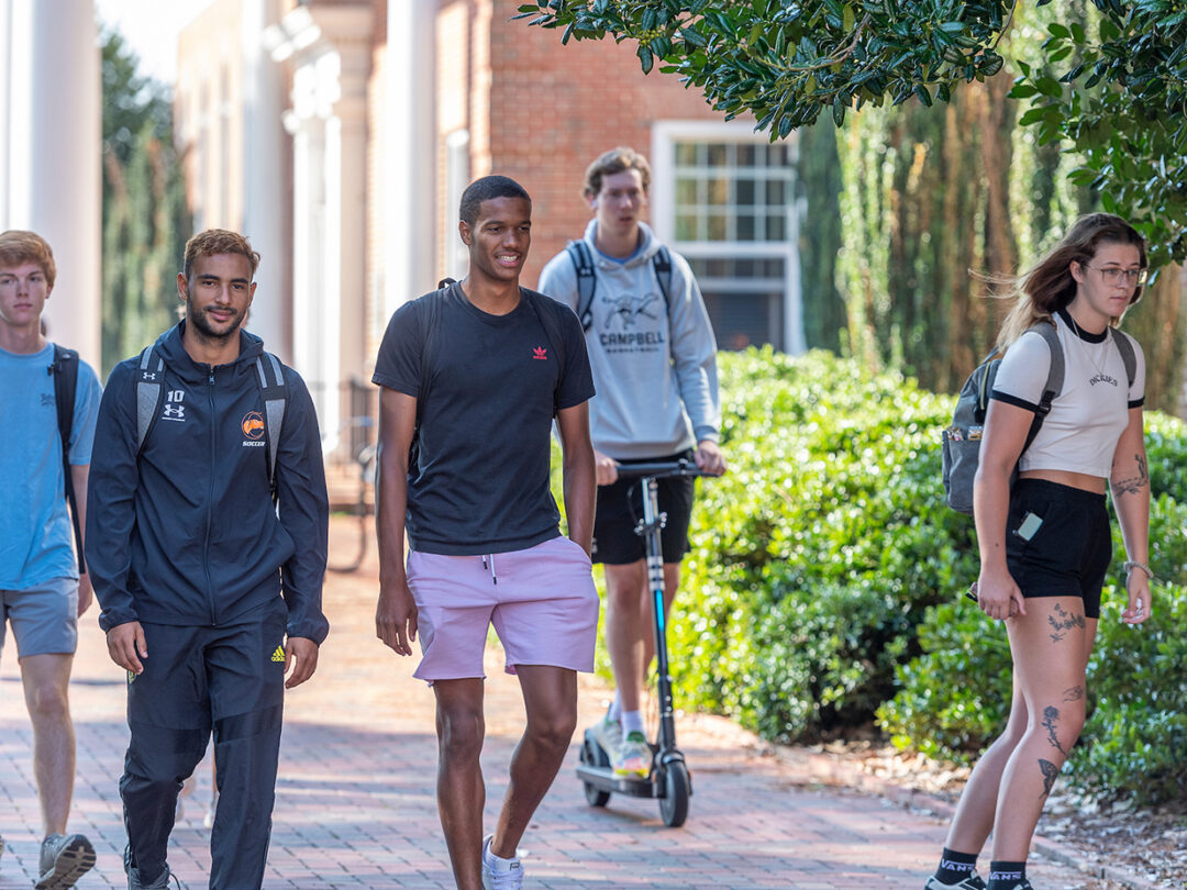 students walking