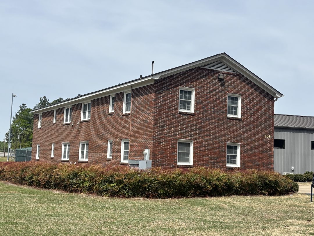 Rear view of Northeast Apartments