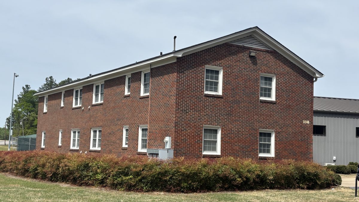 Rear view of Northeast Apartments