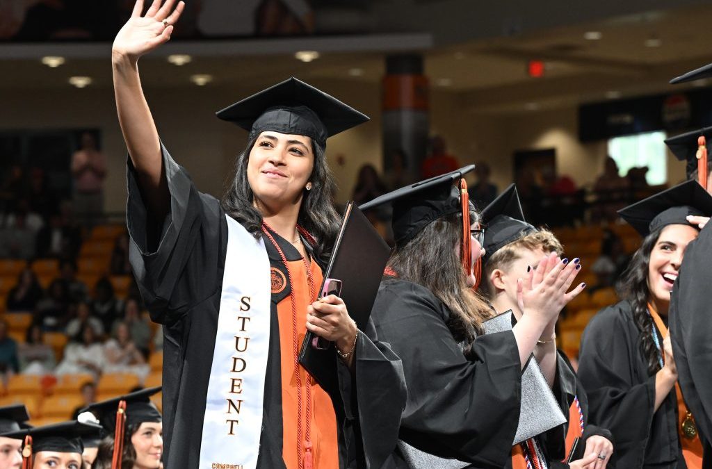 Student at the Campbell 2026 commencement ceremony