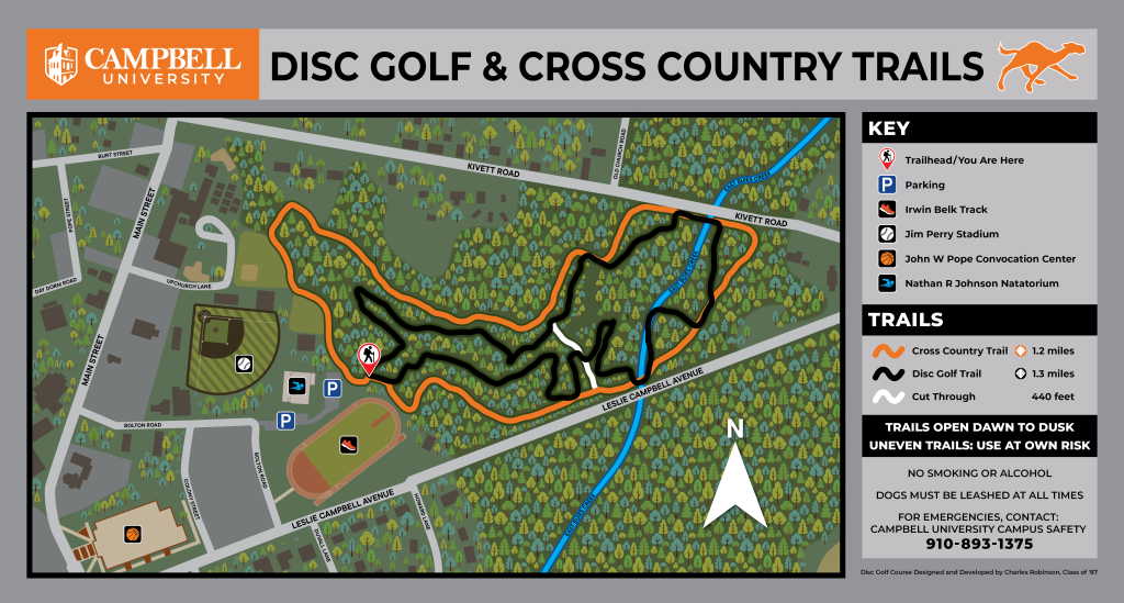 Full map of disc golf and cross country trail
