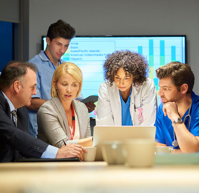 image of healthcare management team working together