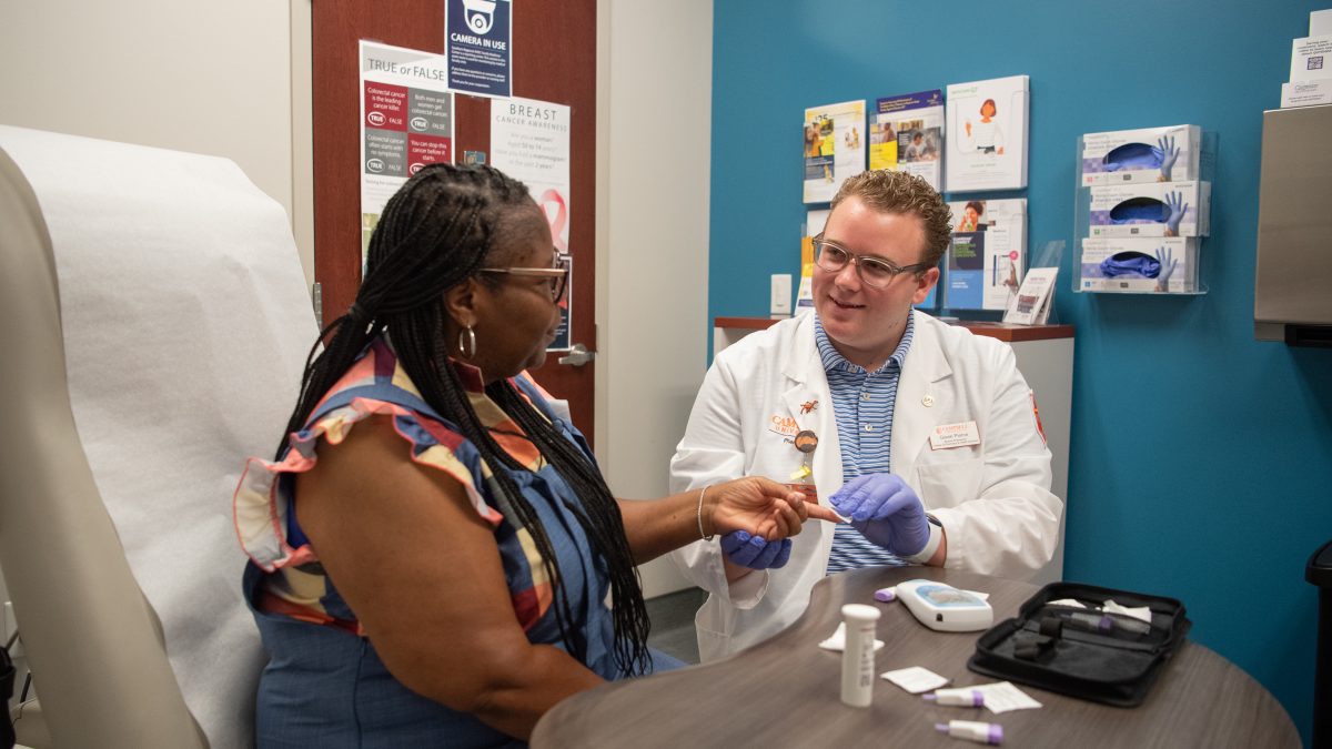 Pharmacy students in the field