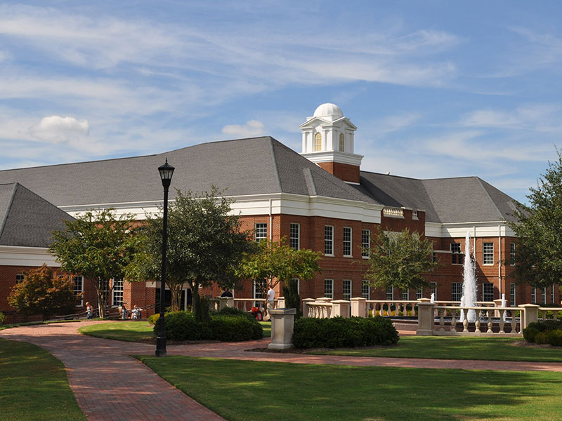 image of the exterior of the Campbell University School of Business