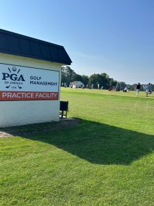driving range shed and sign