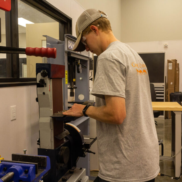 image of student in lab