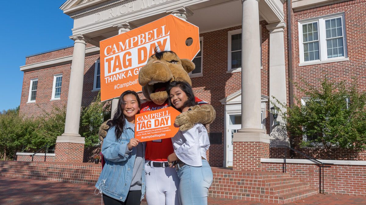 students celebrating tag day