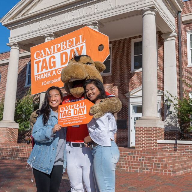 students celebrating tag day