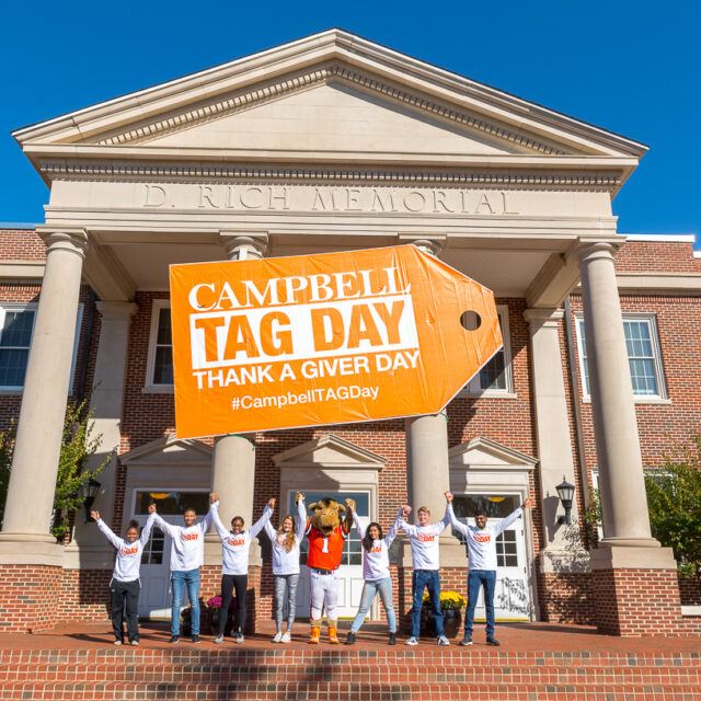 students celebrating tag day