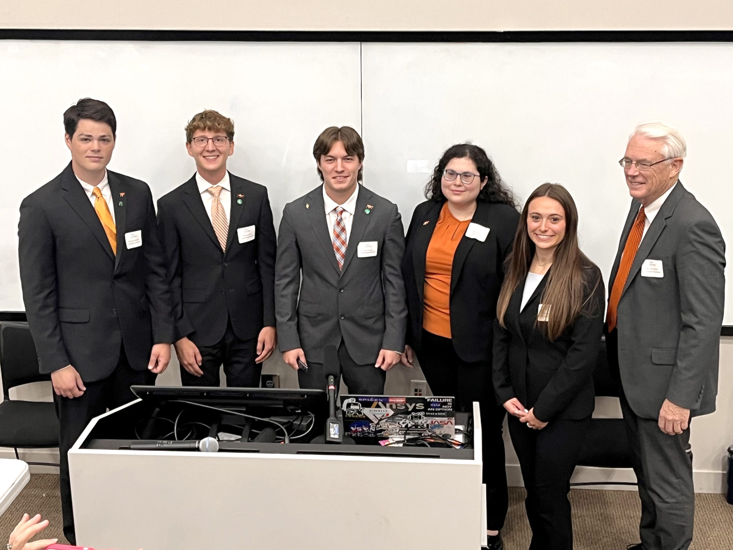 Campbell Students Emma Golden, Zane House, Ethan Kessler, Nicholas Ramsey, and Angela Steen pose at Future City Competition