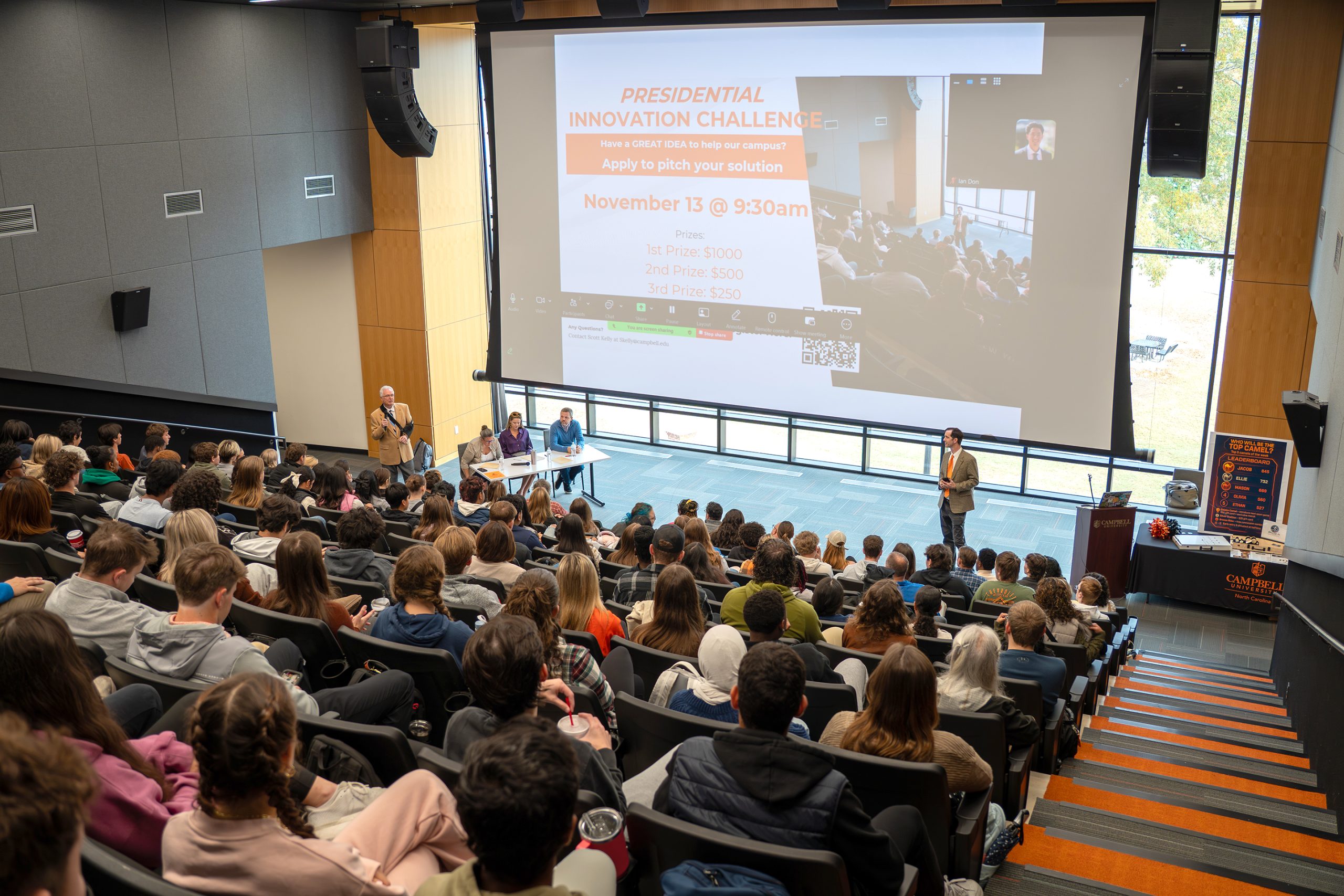 Group shot of speakers at the student union theater