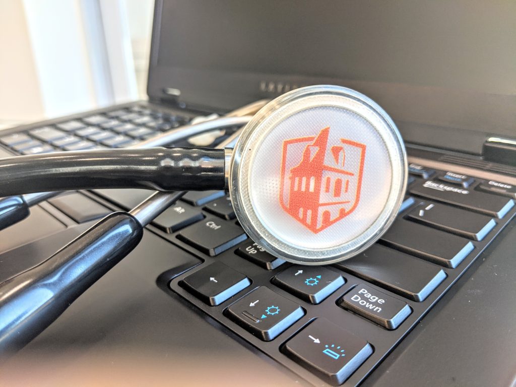 Stethoscope on keyboard