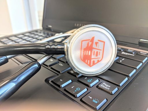 Stethoscope on keyboard