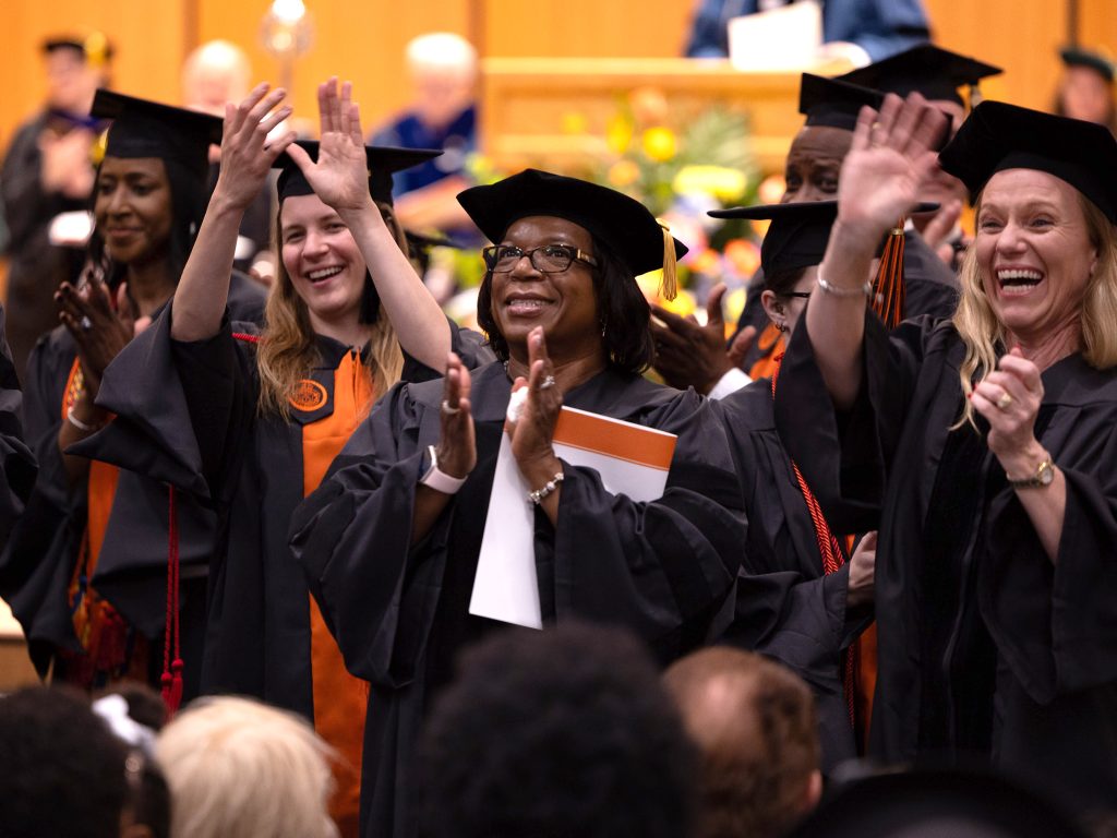 graduation with students