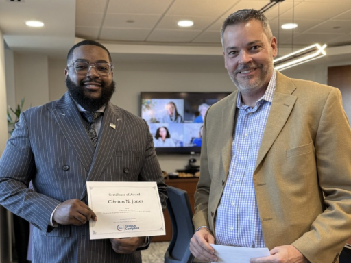 Photo of Clinton Jones '28 and Teague Campbell Executive Director Brad Inman