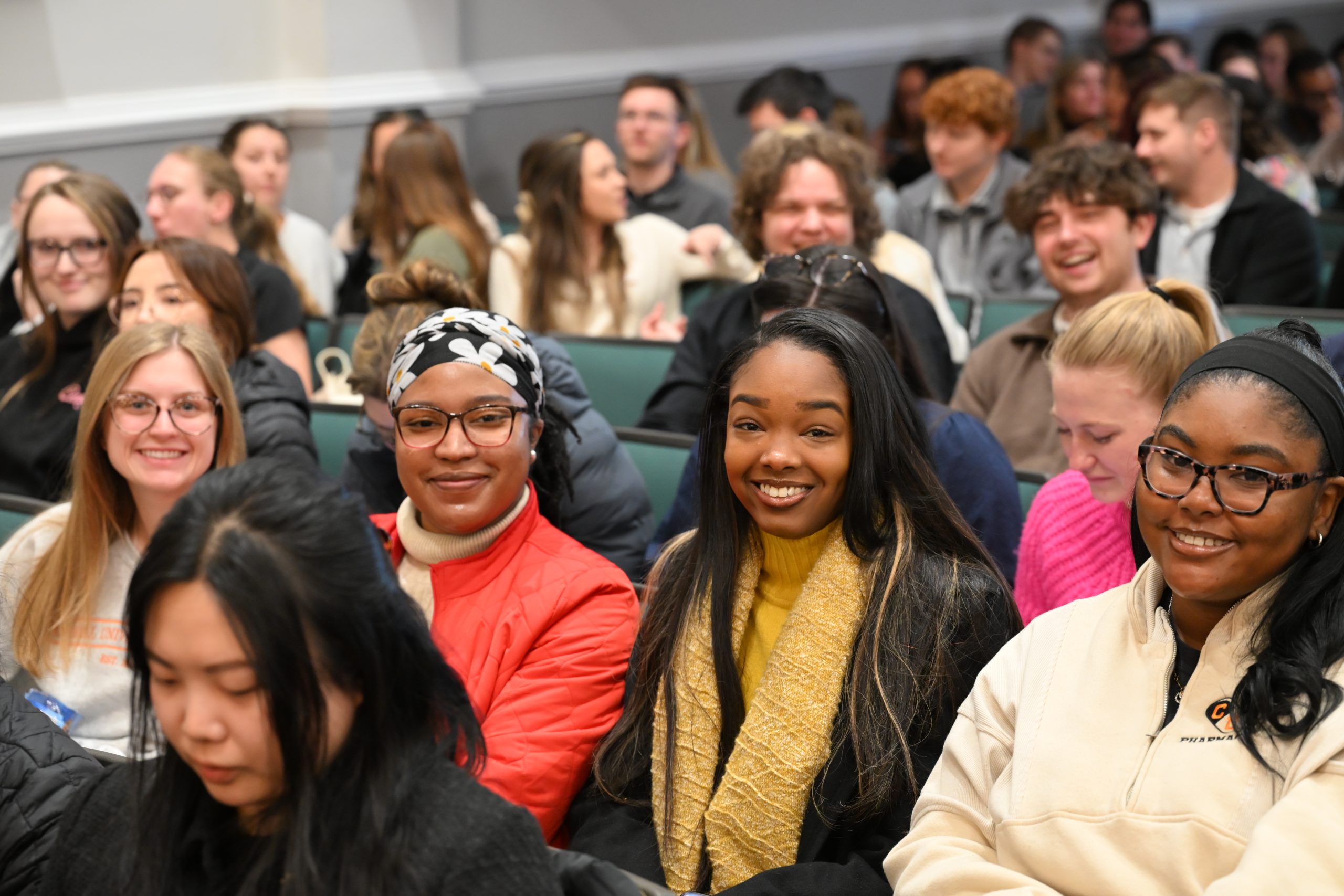 Students attending the panel discussion