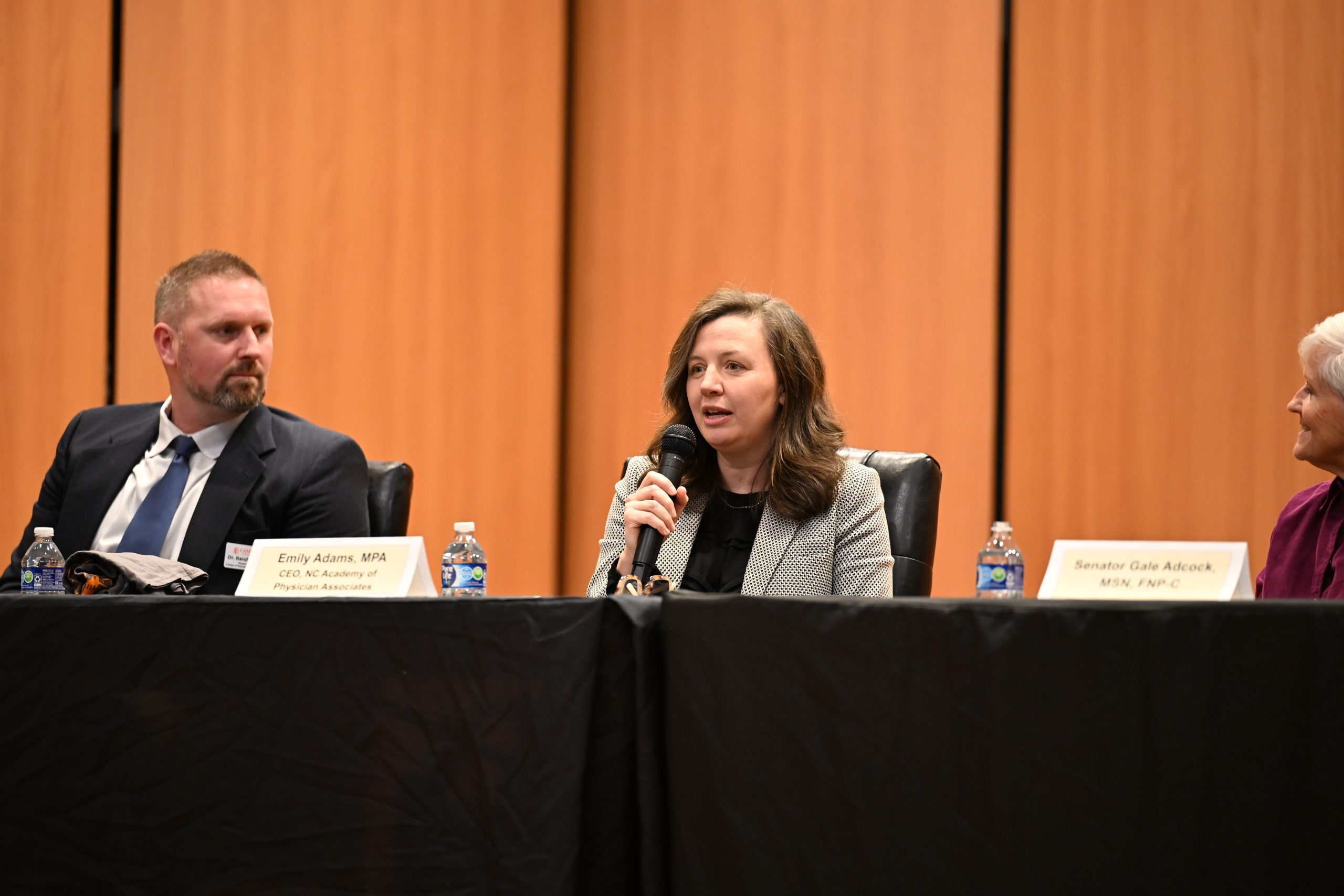Emily Adams addressing the crowd