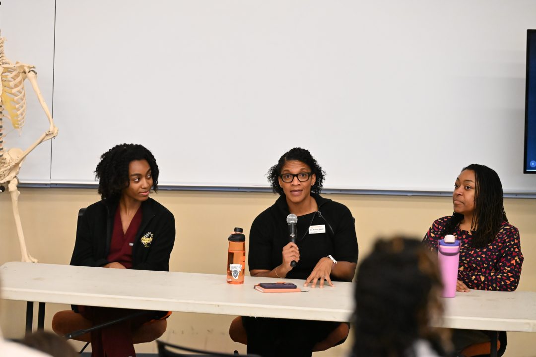 Close up of three female african-american panel