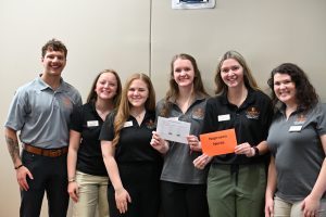 Pharmacy student ambassadors posing together for a photo.