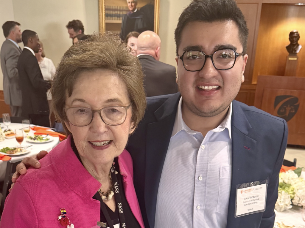 Photo of Elaine Marshall '80 and Alexi Arbaiza ‘28