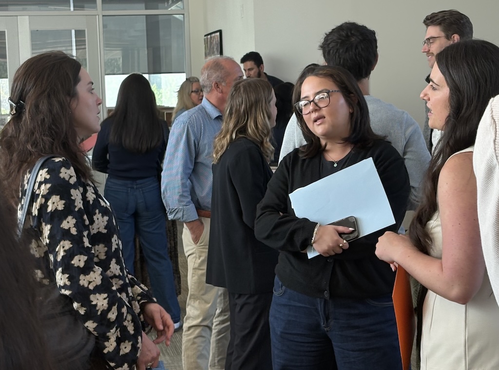 Students talk during Accepted Students Day