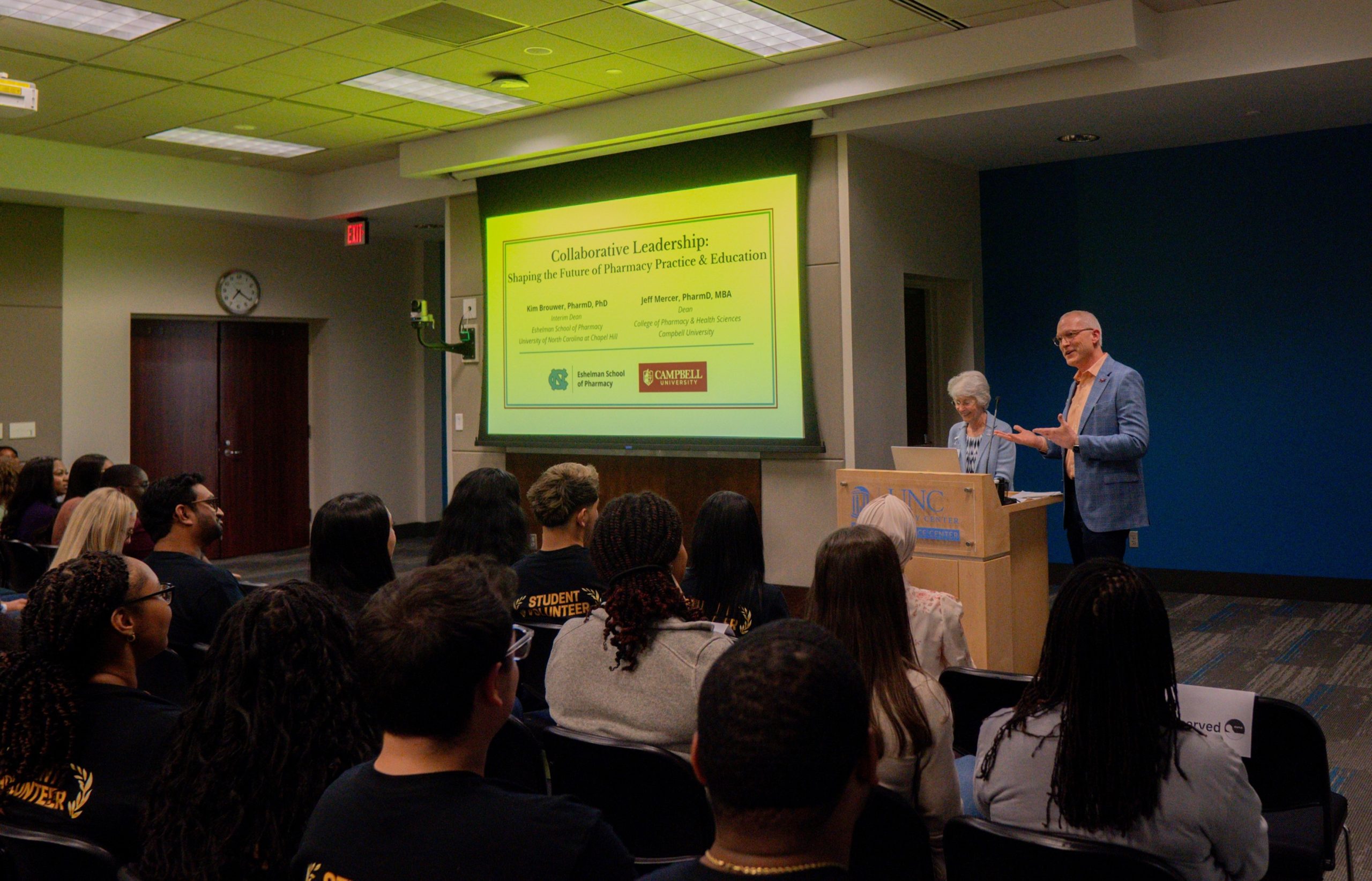 CPHS Dean, Dr. Mercer, talking with students