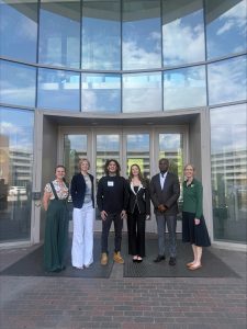 Photo of Campbell Law student Caroline Shabet '27 presenting at ABA Policing Conference