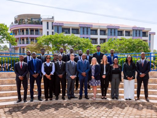 Photo of Professor Chris Cox with Rwanda students Campbell Law School takes award-winning Trial Advocacy Training Program in Rwanda
