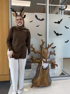 Photo of woman dressed as deer as CUSOM and CPHS students learn and collaborate during the Haunted Hospital event.