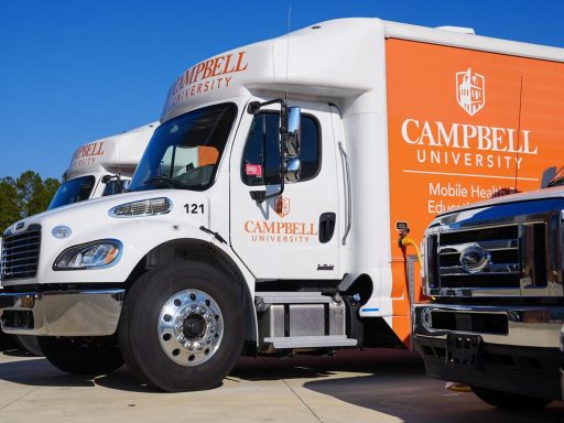 Photo of a Community Care Clinic mobile unit.