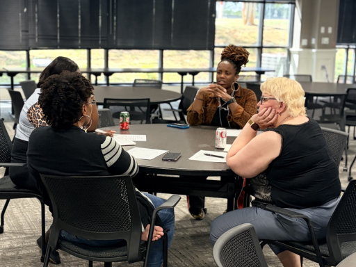 Photo of four educators participating in a Restorative Justice circle