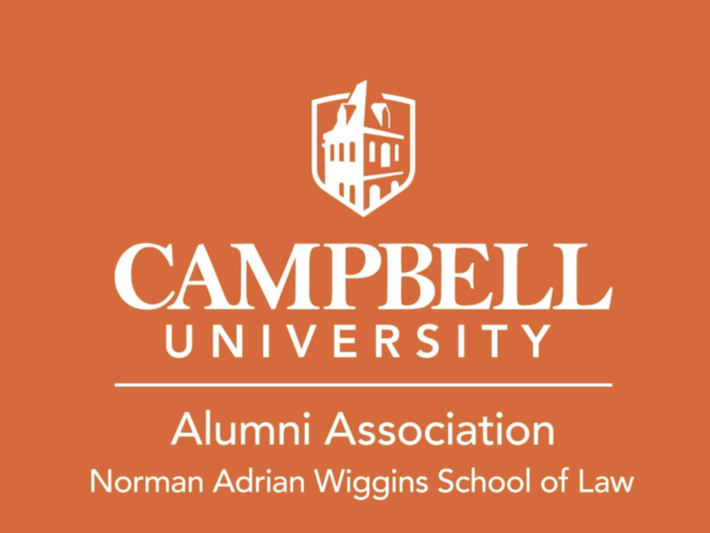 Logo with Campbell University logo in white on orange background
