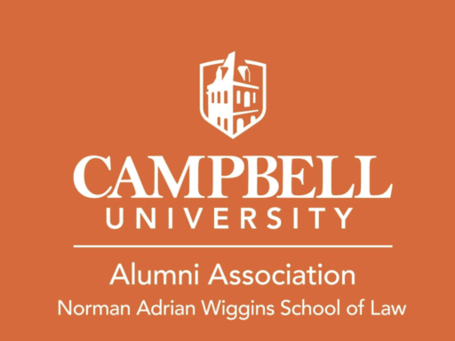 Logo with Campbell University logo in white on orange background