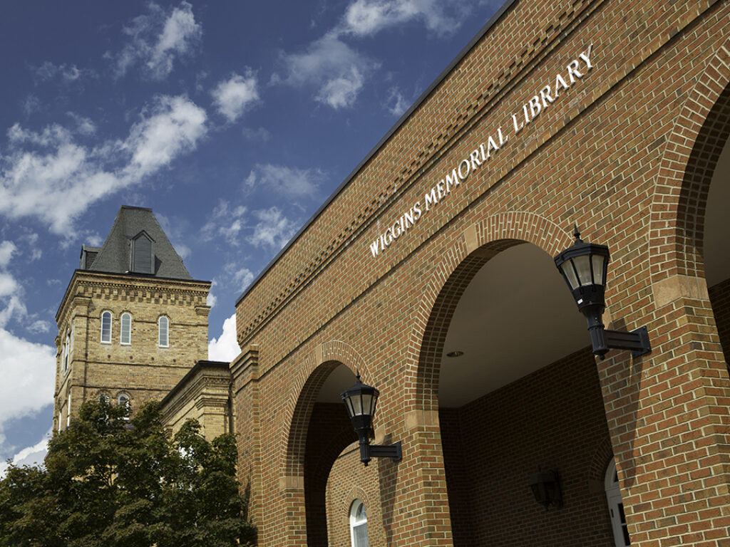 Shot of outside of Wiggins Library