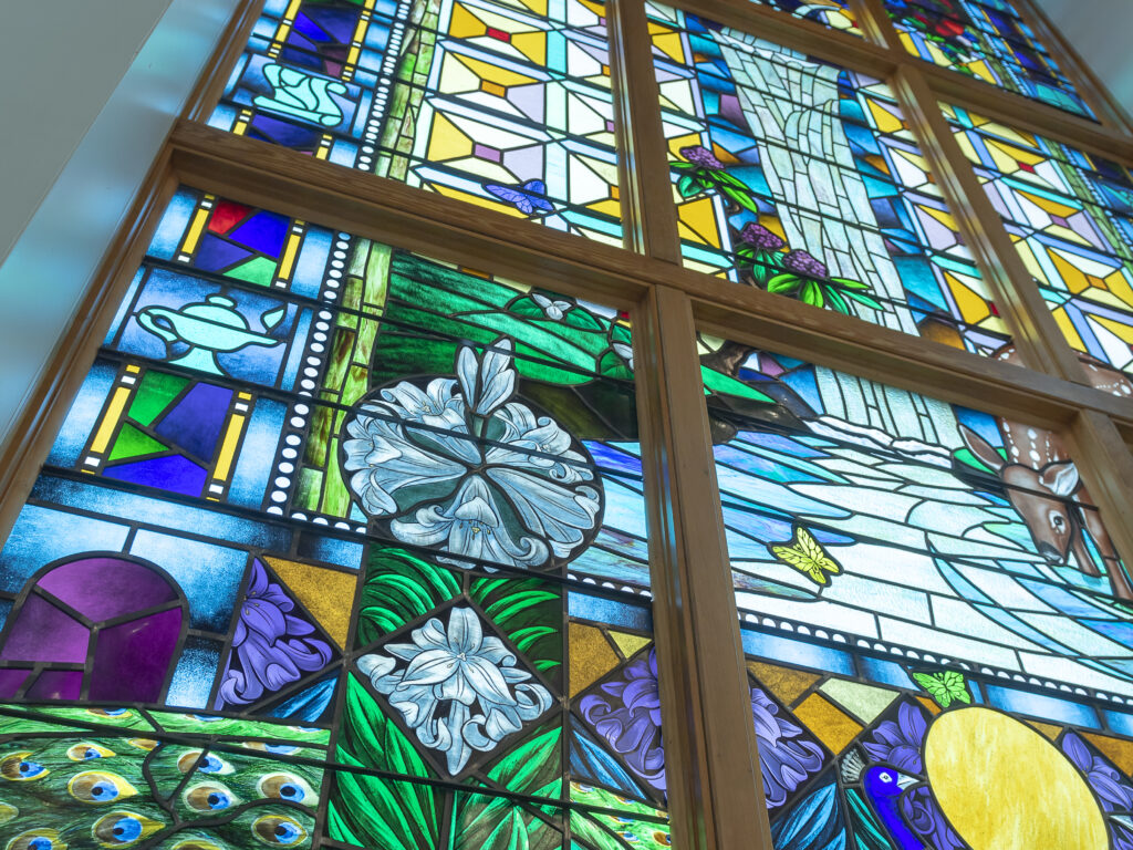 The Creation Window inside Butler Chapel.