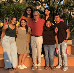 A photo of Campbell Law students pose with Dean Leonard while celebrating Hispanic Heritage Month