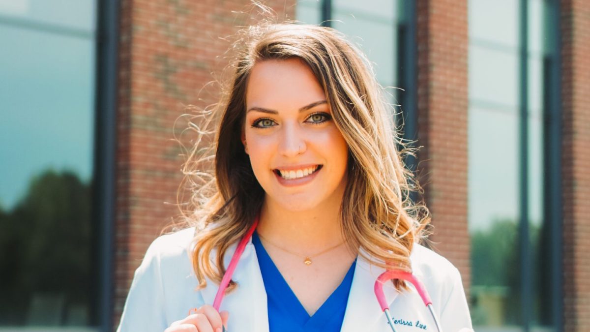 Kerissa Lane in front of Smith Hall